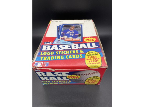 1986 Fleer Baseball Wax  Box