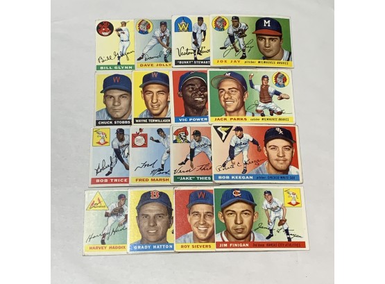 Lot Of 16  1955 Topps Baseball Cards