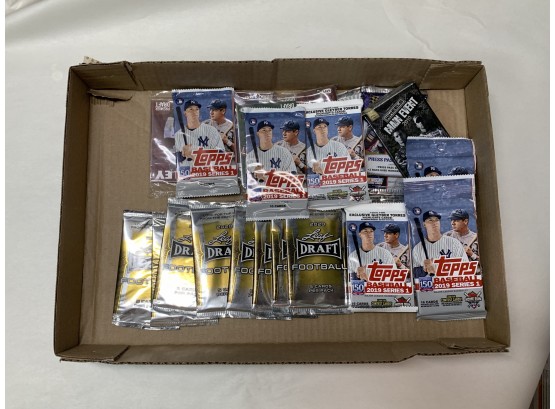 Mixed Unopened Baseball & Football  Card Packs Sealed