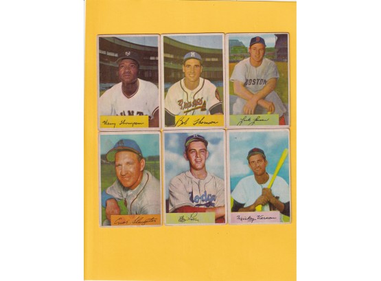 Lot Of 6 1954 Bowman Baseball Cards