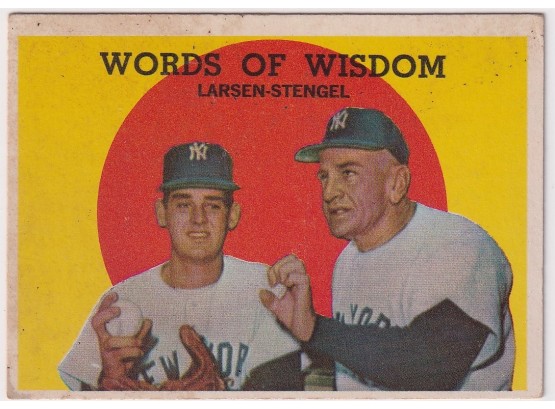 1959 Topps Words Of Wisdom Larsen-Stengel