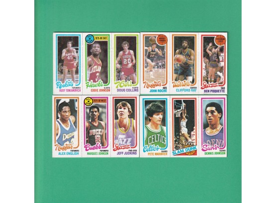 Four 1980 Topps NBA