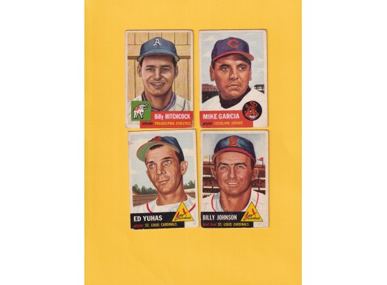 Lot Of 4  1954 Topps Baseball Cards