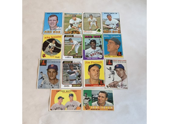 Lot Of 14 Vintage Red Sox Baseball Cards