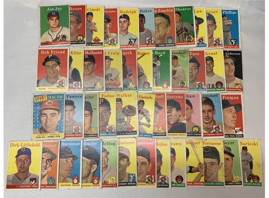 Lot Of 46 1958 Topps Baseball Cards Set Starter Lot