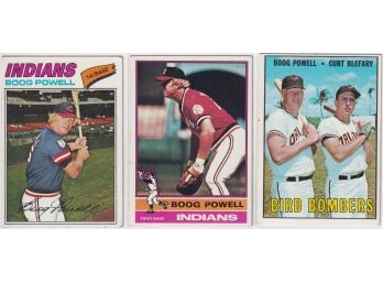 Lot Of 3 Vintage Topps Boog Powell Cards