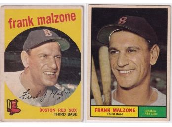 Two Topps Frank Malzone Cards 1959 1961