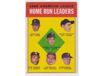 1963 Topps 1962 American League Home Run Leaders