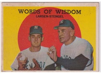 1959 Topps Words Of Wisdom Larsen-Stengel