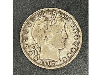 1907 D Barber Half Dollar