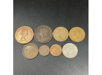 8 Foreign Various Coins