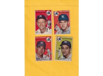 4 1954 Topps New York Yankees Baseball Cards