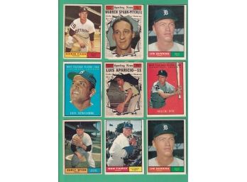 9 Late 50s/early 60s Topps Baseball