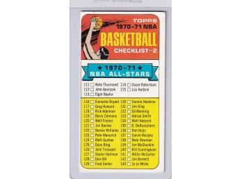 1970-71 Topps NBA Basketball Checklist 2