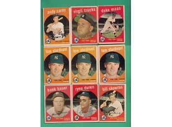 9 1959 Topps Baseball Cards