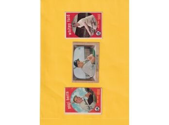 3 Classic New York Yankees Baseball Cards