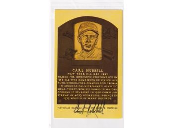 1964 Date HOF Yellow Carl Hubbell