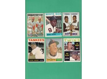 6 1960s Topps Baseball Cards