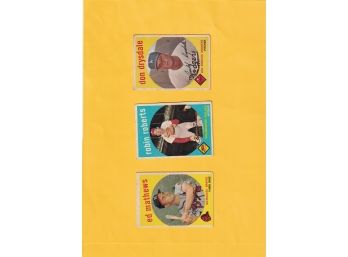 3 1959 Topps Baseball Cards