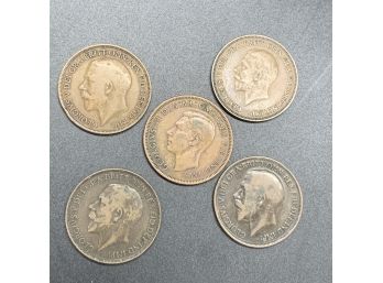 5 King George V Pennies