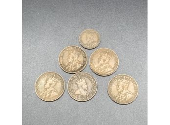 6 Canadian George V Pennies