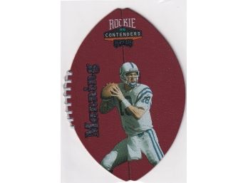 1998 Playfootball Peyton Manning Rookie Card Football Shaped Card