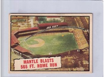 1961 Topps Mantle Blasts 565ft Home Run