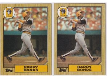 2 1987 Topps Barry Bonds Rookie Cards
