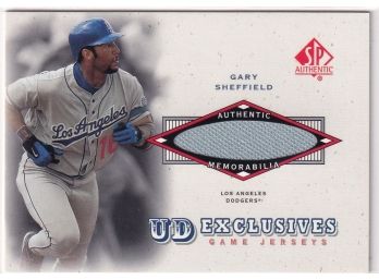 2001 Upper Deck SP Gary Sheffield Authentic Memorabilia UD Exclusive Game Jersey Card