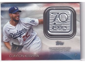2021 Topps Clayton Kershaw 70th Anniversary Patch