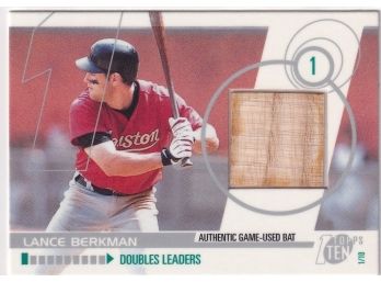 2002 Topps Lance Berkman Authentic Game Use Bat Doubles Leaders