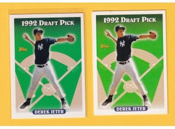 Two 1992 Topps Derek Jeter Cards