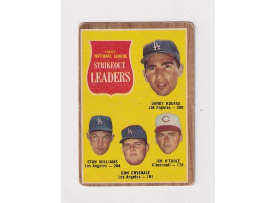 1962 Topps 61 Strike Out Leaders