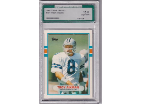 1989 Topps Traded Troy Aikman AGS 10 Gem Mint
