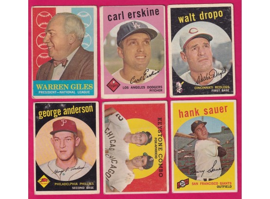 6 1959 Topps  Baseball Cards
