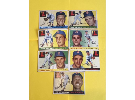 7 1950s Red Sox Baseball Cards