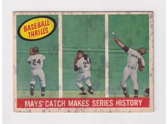 1959 Topps Mays Catch Makes Series History