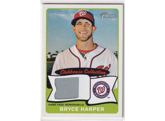 2014 Topps Heritage Bryce Harper Clubhouse Collection Game Used Memorabilia