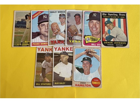 9 Vintage Yankees Baseball Cards