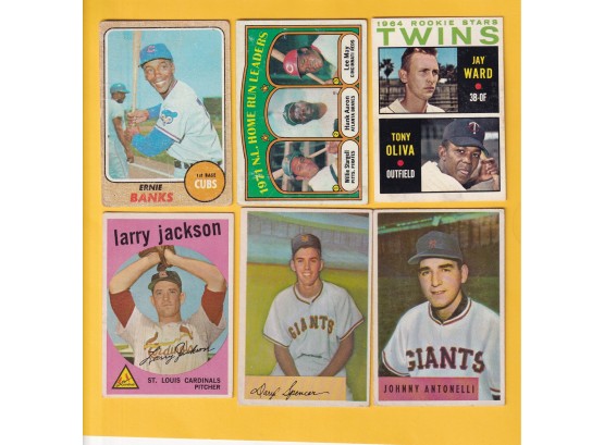 6 Assorted Vintage Baseball Cards