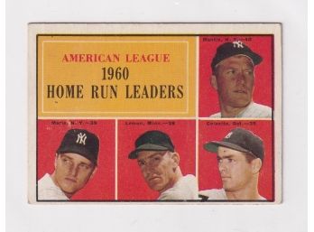 1961 Topps American League 1960 Home Run Leaders