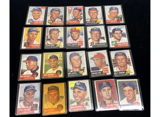 Estate Fresh Lot Of (20) 1953 Topps Baseball Cards
