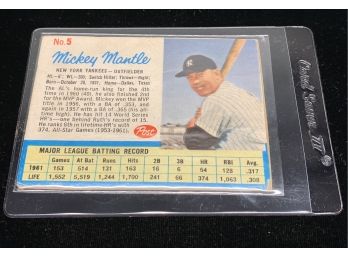 1962 Post Cereal Mickey Mantle