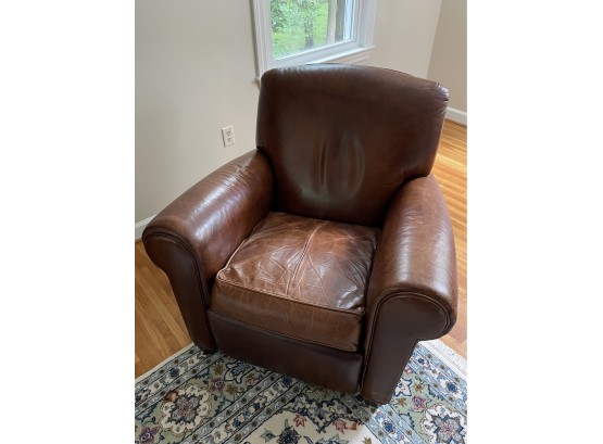 Crate And Barrel Leather Club Chair - Recliner