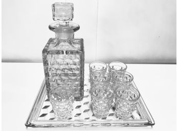 Vintage Crystal Decanter Set With Tray