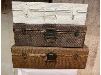Antique Wicker Luggage Trunks