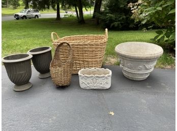 Decorative Lot Planters Baskets Etc