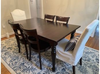 Crate And Barrel Dining Table And Chairs With One Leaf
