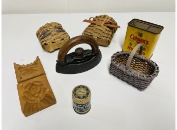 Antique Primitive Miniature Collectibles Lot Of Miscellaneous