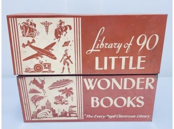 Antique Library Of 90 Little Wonder Books